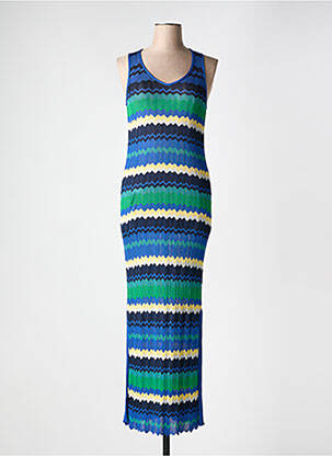 Robe longue sans manche sans manche bleu MALIPARMI femme