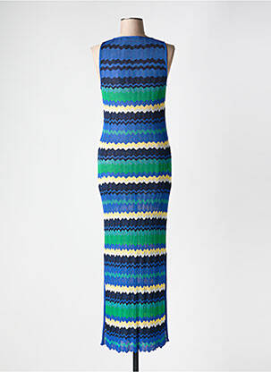 Robe longue sans manche sans manche bleu MALIPARMI femme