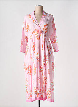 Robe mi-longue manches longues manches longues rose ZEN ETHIC femme