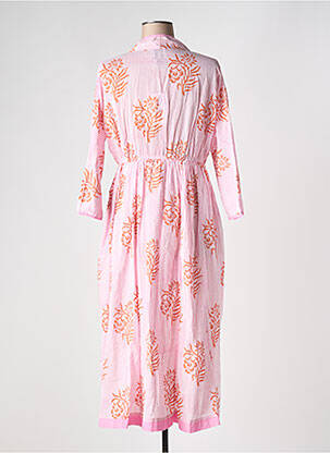 Robe mi-longue manches longues manches longues rose ZEN ETHIC femme