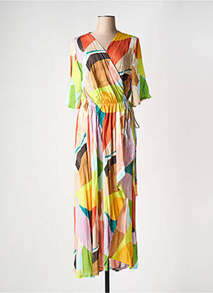 Robe longue tissage popeline manches courtes orange ALDO MARTIN'S femme