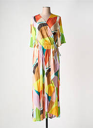 Robe longue imprimé fantaisie manches courtes orange ALDO MARTIN'S femme