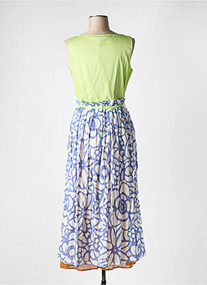 Robe mi-longue imprimé fantaisie sans manche bleu NIU femme