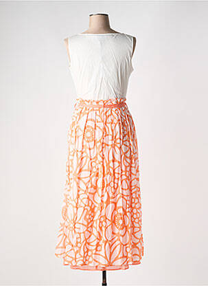 Robe mi-longue imprimé fantaisie sans manche orange NIU femme