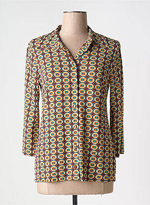 Chemisier coupe cintrée manches 3/4 marron MALIPARMI femme
