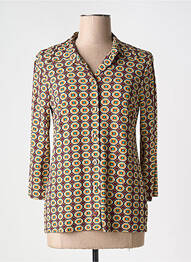 Chemisier coupe cintrée manches 3/4 marron MALIPARMI femme