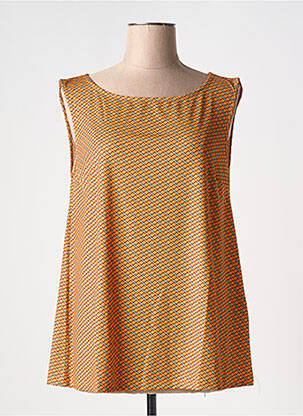 Débardeur coupe droite sans manche orange JUSTMINE femme