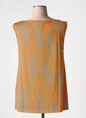 Débardeur stretch sans manche orange JUSTMINE femme