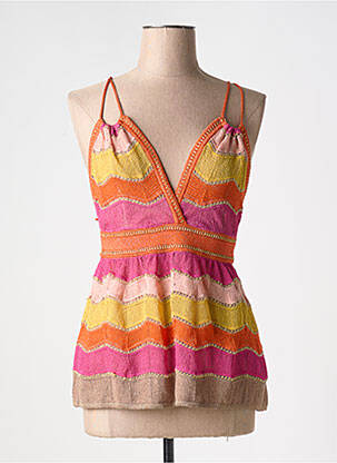 Top stretch fines bretelles orange MISSONI femme
