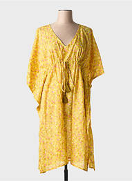 Robe de plage fermeture liens à nouer jaune ZEN ETHIC femme