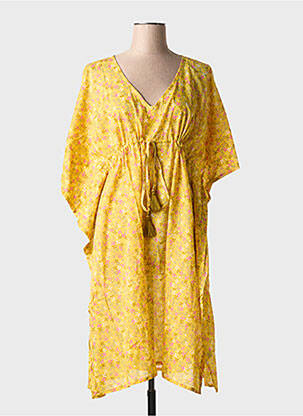 Robe de plage fermeture liens à nouer jaune ZEN ETHIC femme
