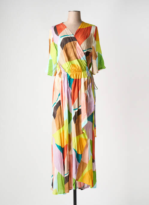 Robe longue imprimé fantaisie manches courtes orange ALDO MARTIN'S femme