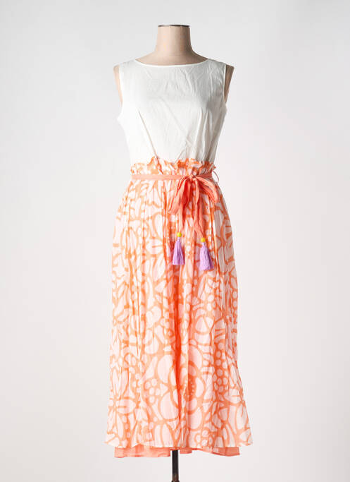 Robe mi-longue orange NIU pour femme