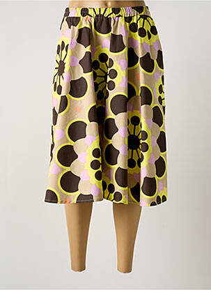 Jupe mi-longue coupe évasée jaune NIU femme
