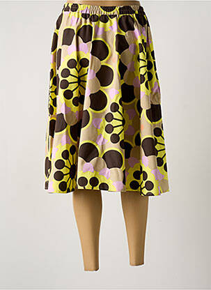 Jupe mi-longue coupe évasée jaune NIU femme