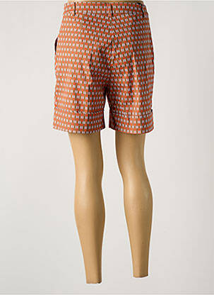 Short fermeture zippée sous rabat boutonné marron JUSTMINE femme