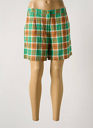 Short fermeture zippée sous rabat boutonné vert NICE THINGS femme