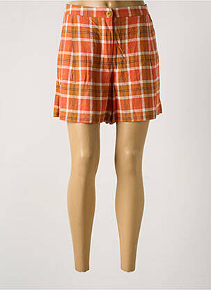 Short fermeture zippée sous rabat boutonné orange NICE THINGS femme