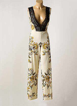 Combi-pantalon coupe cintrée sans manche beige RAFFAELA D'ANGELO femme