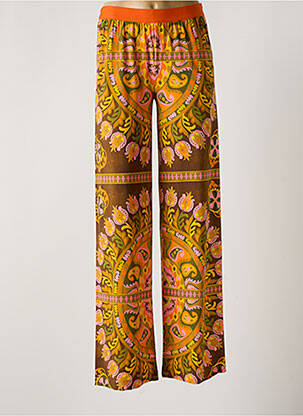 Pantalon droit taille élastique marron MALIPARMI femme