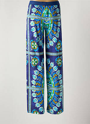 Pantalon droit taille élastique bleu MALIPARMI femme