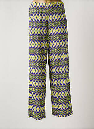 Pantalon droit taille élastique bleu GENIUS femme