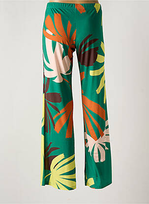 Pantalon flare taille élastique vert JUSTMINE femme