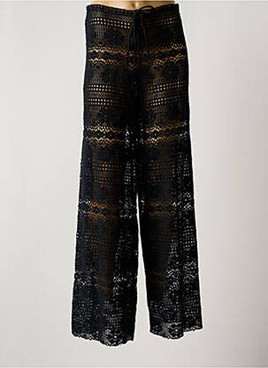 Pantalon droit taille élastique noir NICOLE OLIVIER femme