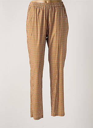 Pantalon slim taille élastique marron NIU femme