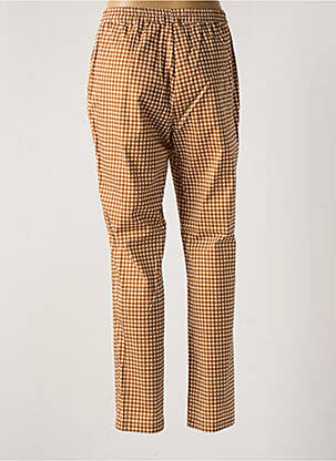 Pantalon slim taille élastique marron NIU femme