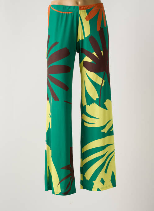 Pantalon flare taille élastique vert JUSTMINE femme