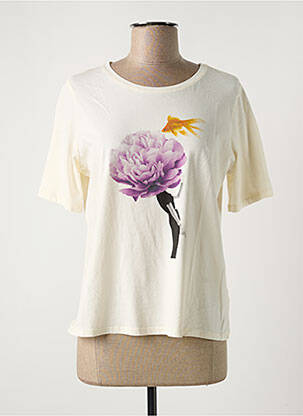 T-shirt coupe droite manches courtes beige NICE THINGS femme