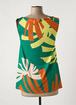 Top imprimé fantaisie sans manche vert JUSTMINE femme