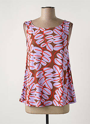 Top imprimé fantaisie sans manche violet JUSTMINE femme