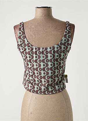 Top imprimé fantaisie manches longues marron AHIMARIA femme