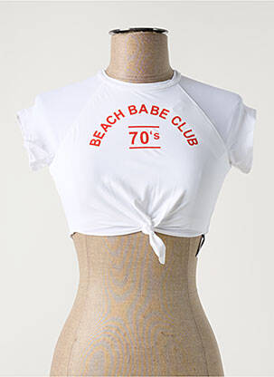 T-shirt coupe droite manches courtes blanc BANANA MOON femme