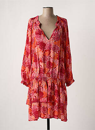 Robe mi-longue manches longues manches longues rose CHARLOTTE SPARRE femme