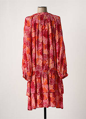 Robe mi-longue manches longues manches longues rose CHARLOTTE SPARRE femme