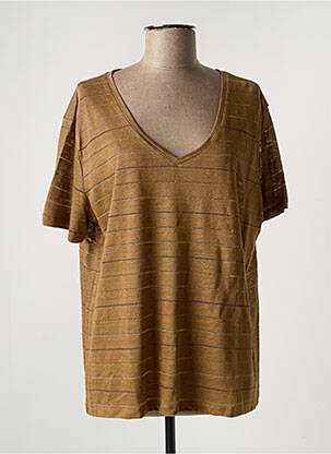 T-shirt col v manches courtes marron GERARD DAREL femme