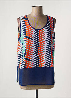 Top imprimé fantaisie sans manche bleu BLEU BLANC ROUGE femme