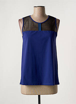 Top coupe fluide sans manche bleu INDIES femme