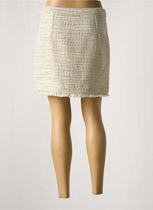 Jupe courte tissage tweed beige TWINSET femme