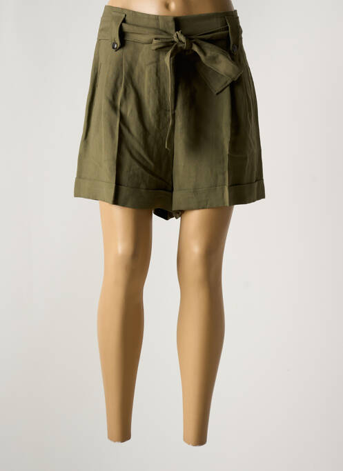 Short fermeture zippée sous rabat avec crochet taille haute vert TWINSET femme