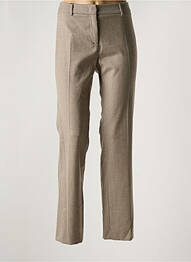 Pantalon droit fermeture zippée sous rabat avec crochet taille normale beige MAX MARA femme