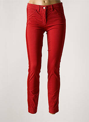 Pantalon slim tissage popeline taille normale rouge LUISA CERANO femme