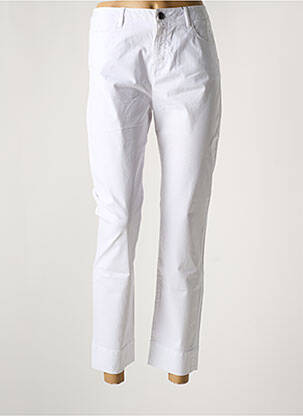 Pantalon 7/8 tissage popeline taille normale blanc MAYJUNE femme