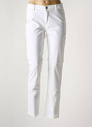 Pantalon slim tissage popeline taille normale blanc TRUSSARDI JEANS femme