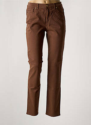 Pantalon slim tissage popeline taille normale marron TRUSSARDI JEANS femme