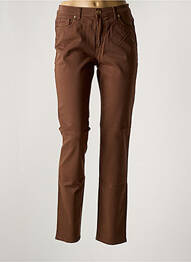 Pantalon slim tissage popeline taille normale marron TRUSSARDI JEANS femme