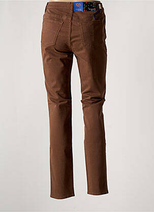 Pantalon slim tissage popeline taille normale marron TRUSSARDI JEANS femme